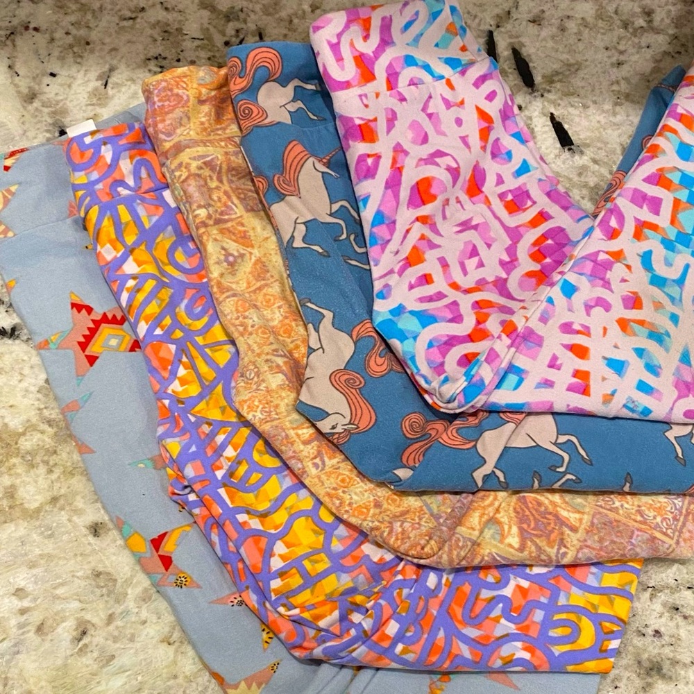 LLR kids S/M pastel legging bundle set of 5!